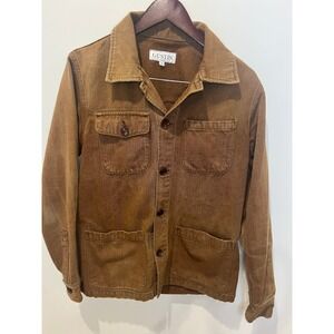 Gustin Mens Chore Coat Tobacco Brown Duck Canvas Work Jacket Small S